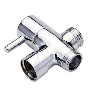 Plumbing Accessories: 1/2 Brass T-Valve Adapter Attachment for Toilet Bidet Sprayer with Shut Off Valve