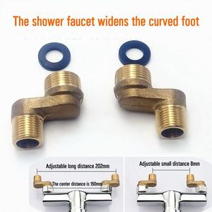 Plumbing Accessories: 2 Pcs Solid Brass Bathtub Shower Faucet Adjustable Swing Arm
