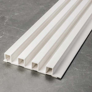 Waterproof Decorative Sheet: Fluted Panels 150x3000mm WPC Slated Wall Panel - White