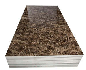 Waterproof Decorative Sheet: PVC UV Marble Stone Board - Brown Net Color