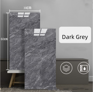 Waterproof Decorative Sheet: 10pcs of PVC Dark grey  wall tiles sticker -30x60 cm