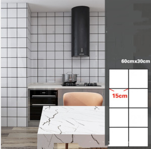 10pcs of PVC Square pattern  wall tiles sticker -30x60 cm