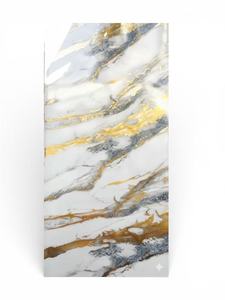 Waterproof Decorative Sheet: PVC UV Marble Stone Board - Gold And Bruno Blue