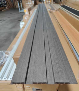 Fluted Panels 195x3000mm WPC Slated Wall Panel - Grey