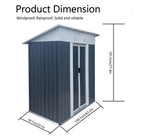 Swing Door Gable Roof Shed - L1793xD1266xH1796