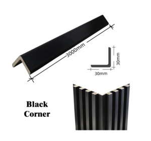 WPC Fluted Panel L-SHAPE CORNERS - Black/Grey/Oak Color to choose