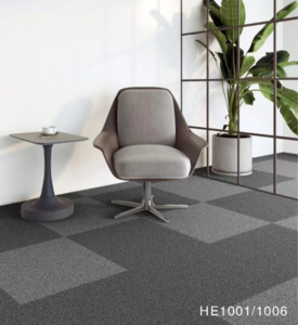 Polyvinyl Chloride Pvc Backing Pp Carpet Tile 50x50cm Black/Dark Grey