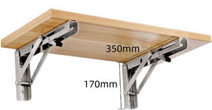 Decorative: Folding table Wall Mounted Stainless Steel Folding Triangle Shelf Pair