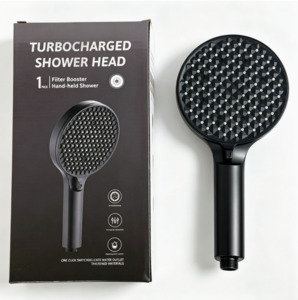Shower Head Handheld Round - Black