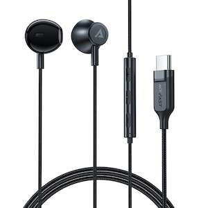 Audio: ACEFAST Digital Ergonomic Half-in-ear Type-C Earphone with Mic [Black]