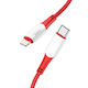 hoco. 20W Nylon Fast Charging Cable - Lightning to Type C (Red)
