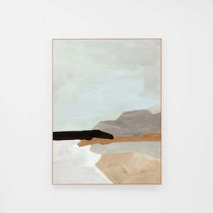 Warranbrooke: Tranquil Coastline Framed Canvas - Grey