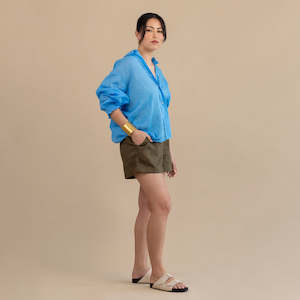 End Of Season: Inga Linen Shirt - Sky