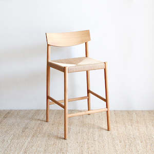 Isaac Cord Barstool - Natural Oak
