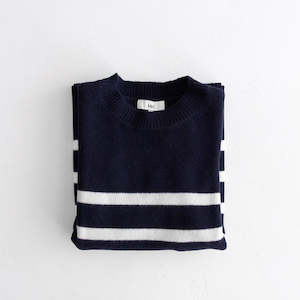 A C Knitwear Collection: Emily Stripe Crew - Navy