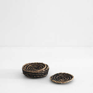 Coasters Set of 4 Round - Black 