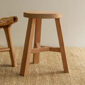Tate Reclaimed Wood Round Stool