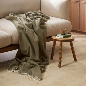 Mosman Merino Throw - Olive