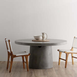 Outdoor: Milano Round Concrete Table - Grey