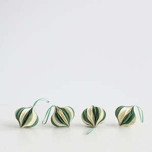 Christmas Decorations Drop Set of 4 - Meadow/Cream