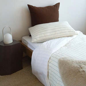Linen Duvet Set - Lake Stripe, King Single