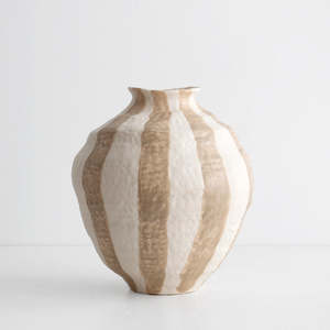 Living: Rayas Ceramic Vase - Taupe