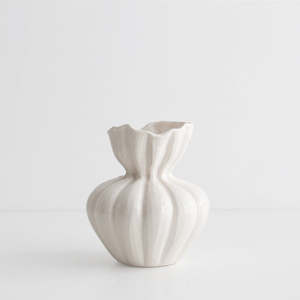 Living: Clara Ceramic Vase - Ivory, small