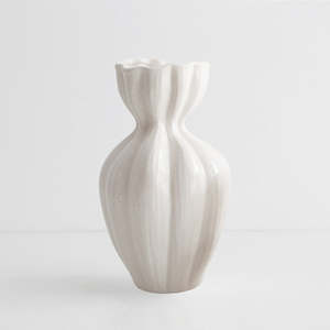 Clara Ceramic Vase - Ivory, Large