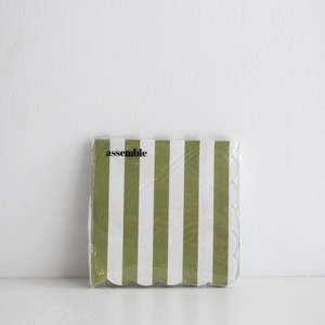 Carnival Paper Napkins - Olive Stripe