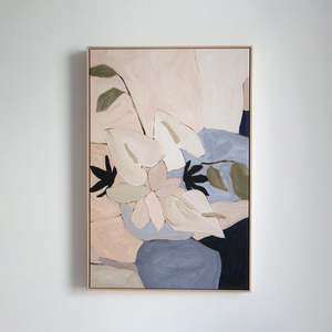 Lily Mosaic Blue Canvas