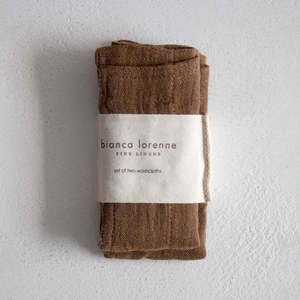 Home: Linen/Cotton Washcloths - Set of 2, Cedar
