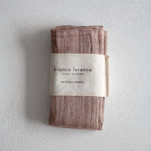 Home: Linen/Cotton Washcloths - Set of 2, Rose