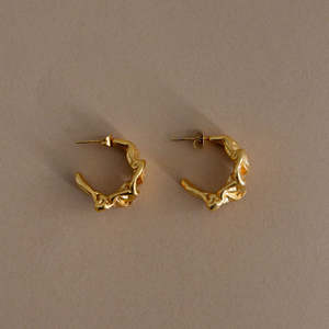 Wardrobe: Crinkle Earrings - Gold