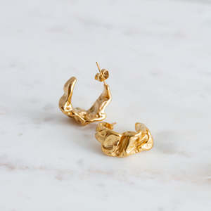 Crinkle Hoop Earring - Gold