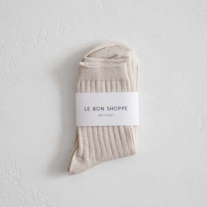 Her Socks - Ivory Gold Glitter