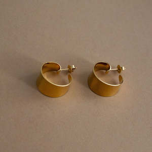 Support Local Business: Crescent Earrings - Gold