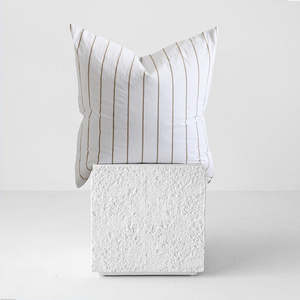 Home: Stonewash Cotton Euro Pillowcase - Khaki Stripe