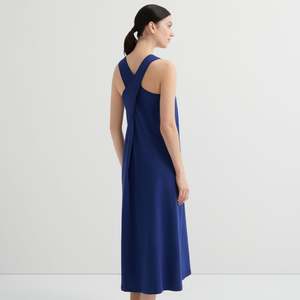Cross Back Dress - Factory Blue