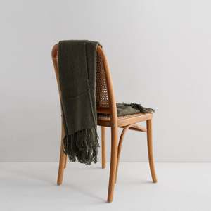 Richmond Wool Blend Throw - Dark Olive