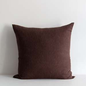 European Linen Euro Pillowcase - Chocolate/Blue Stripe