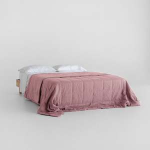 Linen Quilted Bedcover - Rosa