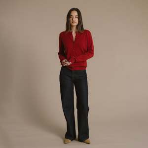 Sarah Cashmere Wool Cardigan - Paprika