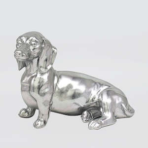 Dachshund Dog Sculpture - Silver