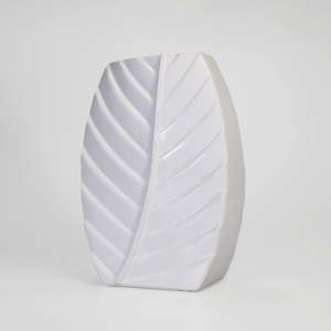Vases Bowls: Leaf Vase - White