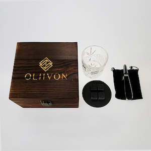 Whiskey Chillers: OLIIVON - Whiskey Tumbler & Stone Set