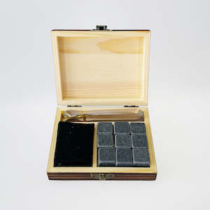 Whiskey Chillers: OLIIVON - Granite Whiskey Stones & Tongs Set