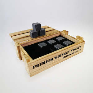 Whiskey Chillers: OLIIVON - Wooden Crate Whiskey Stones