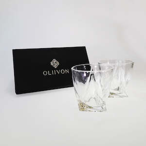 Whiskey Chillers: OLIIVON - Twist Whiskey Glass Set