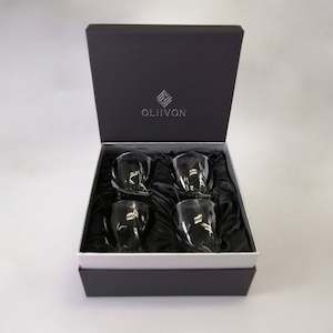 Whiskey Chillers: OLIIVON - Twisted Glass Whiskey Set