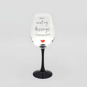 Wine Accessories: Wine Glass - 'Count My Blessings'